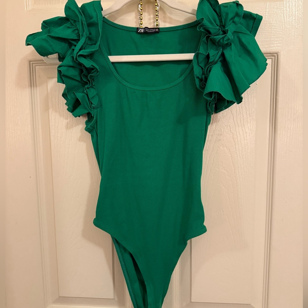 Zara Ruffle Sleeve Bodysuit